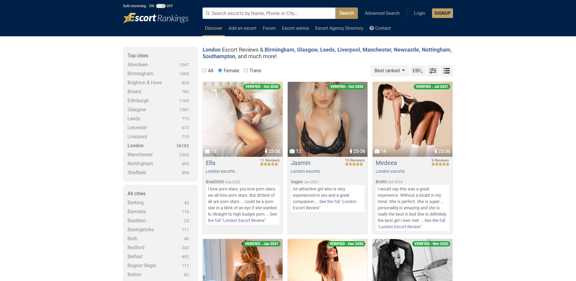 EscortRankings.UK – The Best UK Escort Review Site